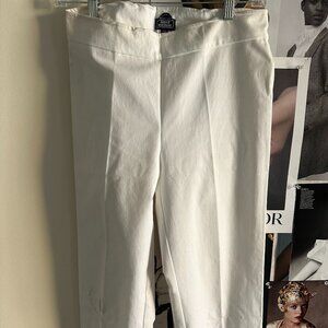 White Cotton Blend Pants